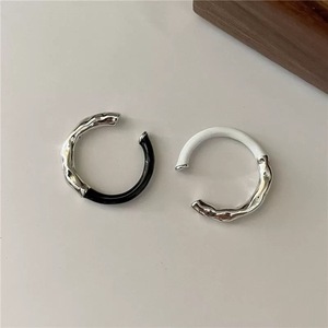 Black Glaze Texture Lava <b>Ring</b> S925 Sterling Silver Women's Fashion Minimalist <b>Open</b> Design Everyday Wear - Product Image 2