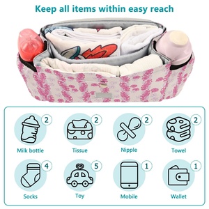 Bolsa Organizadora Multifuncional para Pañales y Cochecito, Diseño Hawaiano con Flores de Puakenikeni Rosas - Product Image 4