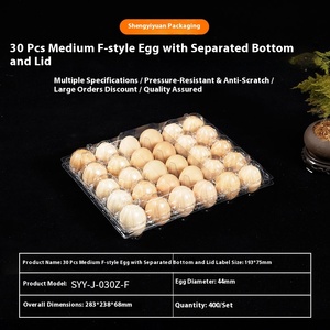 30 Middelgrote Eieren Doorzichtige Plastic Blisterverpakking Voor Huisdieren Met Rond Deksel - Product Image 5