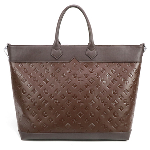 Custom Womens Crossbody Tote Bag Brown Embossed PU Leather Large Shoulder <b>Handbag</b> with Top Handle OEM ODM Fashion Purse - Product Image 3
