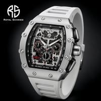 [MOQ 50] ROYAL SCHMIED Vente en gros de montres mécaniques automatiques squelette personnalisées pour hommes avec bracelet en silicone CE RoHS