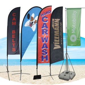 Advertising Custom Made Advertising Tear Drop Beach Fiberglass Poles Feather Flag - Product Image 1