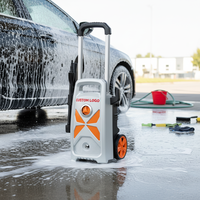 Laveuse de voiture électrique haute pression 1800W argentée, directement d'usine, avec canon à mousse, lance métallique et construction en plastique – Vente en gros