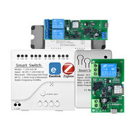 Module de relais sans fil intelligent ZBEV-TDQ Ewelink Zigbee RF à contact sec, 4 canaux, compatible Alexa Google Home, contrôle via application PC