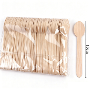 Cubiertos de Madera Ecológicos, Biodegradables y Desechables, con Logotipo Personalizado Impreso, para Regalos, Marca <span class=keywords><strong>ECOLIFE</strong></span>, Naturales - Product Image 5