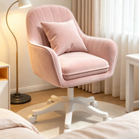 Chaise de bureau pivotante moderne avec coussin, hauteur réglable, chaise de bureau rembourrée pour la maison, la chambre à coucher, le bureau