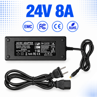 Personnalisation professionnelle, homologué FCC, protection contre les courts-circuits, adaptateur secteur de bureau 24V 8A, prise US/AU/EU/UK, 192W