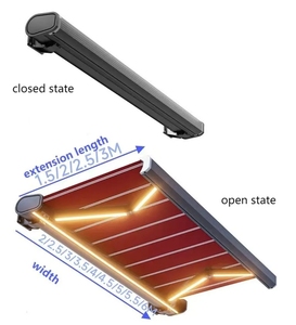 Auvent rétractable électrique enroulable, pare-soleil, terrasse, véranda, <span class=keywords><strong>toile</strong></span> pour extérieur, maison, jardin - Product Image 3