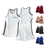 Seragam Basket Hitam dan Merah Desain Seragam Basket Sublimasi Merah Ukuran Besar Set Jersey Atletik Bola Basket