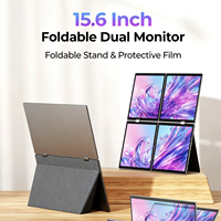 Moniteur portable LCD tactile IPS FHD 1080P de 15,6 pouces à double écran pour ordinateur portable, idéal pour les voyages d'affaires – Vente directe usine