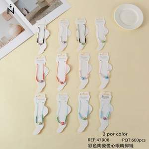 Chevillères Cœur en Céramique Colorées avec Œil, 2 par Couleur, 600 Pièces, Bijoux Tendance pour Femmes - Product Image 2