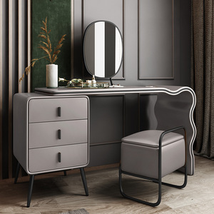 Coiffeuse en bois avec miroir, 3 tiroirs, <span class=keywords><strong>commode</strong></span> de maquillage, meuble de chambre à coucher - Product Image 4