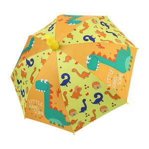 Parapluies pour enfants de dessin animé pour garçons et filles de 4 à 12 ans, pare-soleil à double usage à long manche, parapluie en gros à revêtement noir - Product Image 5