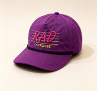 Casquette de camping personnalisée avec logo brodé en 3D, séchage rapide, légère, en nylon, à 5 panneaux, non structurée, avec cordon