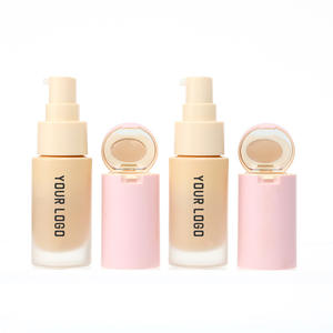 Correcteur longue durée deux-en-un et fond de teint liquide hydratant Crème <span class=keywords><strong>solaire</strong></span> végétalienne transparente naturelle étiquetée Ingrédients végétaliens - Product Image 1