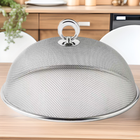 Couvre-plat rond en acier inoxydable, couvre-table domestique anti-insectes et anti-poussière, couvre-aliments, haute sécurité