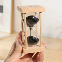 Sablier en bois artisanal sur mesure en gros, minuteur de 1/3/5 minutes pour enfants, minuteur d'échecs de bureau pour cadeaux d'anniversaire