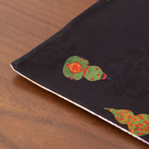 Chinese Style Brocade Tea Mat Double Sided Waterproof Heat Insulation Table <b>Runner</b> For Tea Ceremony Reusable Fabric <b>Black</b> With - Product Image 4