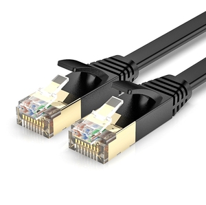 Atacado CAT 7 Flat BC10m/20m/30m Patch <span class=keywords><strong>Cord</strong></span> 30AWG SSTP RJ45 Conector 4 Par Casaco PVC Cat7 Preto Cabo Ethernet de Rede - Product Image 6