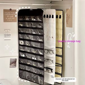 Jewelry Storage Hanging Bag Dormitory Anti-oxidation Wall-mounted Storage <b>Rack</b> <b>Glasses</b> and Necklace Storage Organizer Bag - Product Image 1