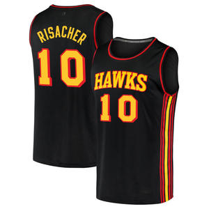 Herren-Sommerkollektion 2024 Atlanta # 10 Zaccharie Risacher Basketball-Trikot, 100 % Polyester, 300 g, bestickt, Übergröße, atmungsaktiv, schnell trocknend - Product Image 3