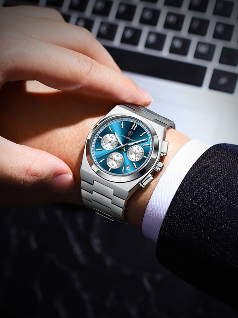 Poedagar 970 Luxury Men Quartz Watch  Waterproof Luminous Men's Watch Chronograph Stainless Steel Watch for Men