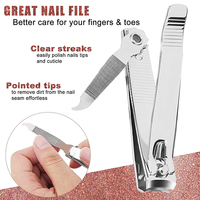 Coupe-ongles en acier inoxydable de grande taille, coupe-ongle à bord droit avec lime à ongles, vente en gros