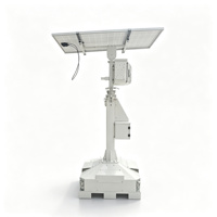 Torre de Vigilancia Solar Compacta para CCTV, con Soporte para Montacargas, HANKUN HK-PTSC-100/S, Mástil de 6M, IP65 Impermeable, 1 Cámara PTZ/2 Cámaras Fijas, 3 Años de Garantía
