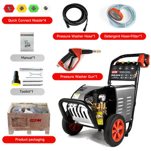 غسالة ضغط عالي محمولة كهربائية من جي تي إم بقوة 3 كيلوواط وضغط 110 بار، آلة غسيل سيارات قوية، منظف ضغط عالي بلاستيكي - Product Image 4