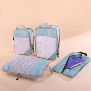 Ensemble de 4 sacs de rangement de bagages compressibles portables et durables, personnalisables, imperméables et pliables pour les voyages - Product Image 3