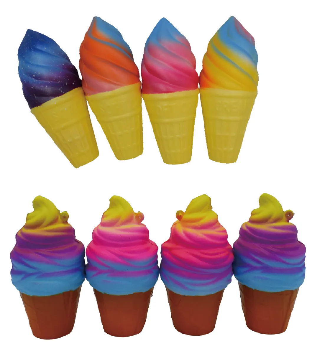 Party Favors Anti Stress Toys PU Foam Scented Soft Rainbow Cake Ice Cream Cone Squishies