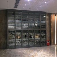 Cave à vin encastrable double porte en acier inoxydable, moderne et luxueuse, avec commande électrique intelligente, pour usage domestique et professionnel