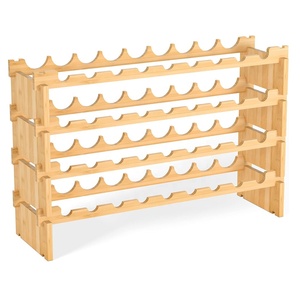 4-Tier 36-BOTTLE hiện đại tre Tủ lưu trữ rượu miễn phí đứng Stackable <span class=keywords><strong>Modular</strong></span> Giá rượu cho đồ nội thất nhà - Product Image 4