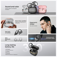 Casque Sans Fil HTC NE18 AI Sport pour Bluetooth 6.0 à Délai Ultra-Faible avec Effet Sonore Stéréo HiFi et Traducteur IA Intelligent