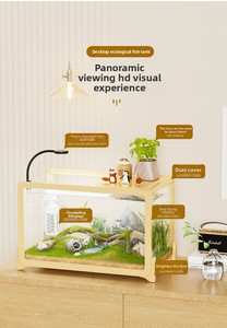 [Prêt à l'emploi] <span class=keywords><strong>Aquarium</strong></span> de bureau rectangulaire en PP pour poissons et tortues, petit aquascape, directement de l'usine - Product Image 3