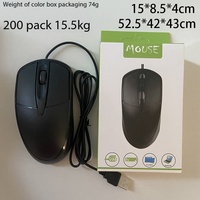 En stock 045 Souris optique filaire USB LED ergonomique à 3 boutons 1000 DPI pour ordinateur de bureau, ordinateur portable, usage professionnel, vente en gros
