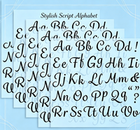 Ensemble de polices de calligraphie élégantes de qualité supérieure, alphabet complet de A à Z, pour invitations de mariage, logo, branding, artisanat, projets de bricolage