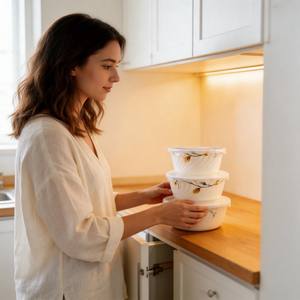 Casserole décorative en verre <span class=keywords><strong>opale</strong></span> HARVIT contemporaine et écologique avec couvercle pour importateurs - Product Image 5