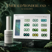 BelloGel Emerald Wonderland – Kit de vernis gel UV magnétique effet œil de chat 12 couleurs 10 ml – Non toxique, longue tenue, usage professionnel