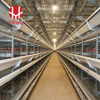 Cage à poules automatique de type H, 4 ou 5 niveaux, haute densité, pour 20 000 oiseaux, en acier galvanisé à chaud, poulailler OEM