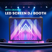 Cabine DJ portable avec écran LED, table de mixage, podium, façade de stand, écran d'affichage LED pour bar