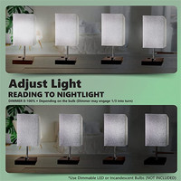 Lampu meja malam Mini lampu meja steker atas US 3 Cabang kain lampu meja pengisian USB Port lampu meja