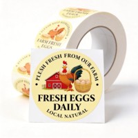Autocollants adhésifs en papier recyclable pour œufs de poulet et de caille, étiquettes à gratter personnalisables pour supermarchés et épiceries