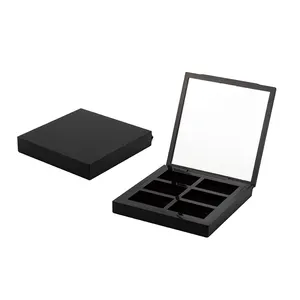 2024 caixa de paleta de sombra quadrada plana com 6 cores, paleta de recipiente de sombra magnética vazia para maquiagem