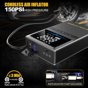 Démarreur de <span class=keywords><strong>batterie</strong></span> portable avec compresseur d'air 150 PSI, booster de <span class=keywords><strong>batterie</strong></span> 12 V 4000 A 20000 mAh avec <span class=keywords><strong>pinces</strong></span> de sécurité - Product Image 6