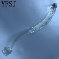 Consolador de cristal grande transparente, cuentas Anales de cristal enormes, Juguetes sexuales para mujeres, tapón de pene de cristal grande para placer Sexual
