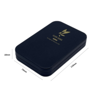 Boîte en fer blanc rectangulaire vide de haute qualité avec charnière, de qualité alimentaire, pour l'emballage d'autocollants, de cartes et de cartes à jouer