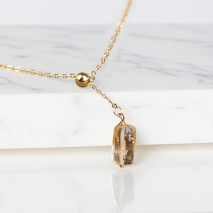 สร้อยคอประดับท่อพลอยซิทรีนดิบ-สร้อยจี้อัญมณีสีเงิน925-เครื่องประดับโซ่แฟชั่นสีเงิน925 - Product Image 1