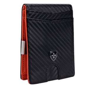 Portefeuille pour hommes Portefeuille en <span class=keywords><strong>cuir</strong></span> PU mince pour hommes <span class=keywords><strong>Porte</strong></span>-cartes de crédit bloquant la RFID avec pince à billets - Product Image 1