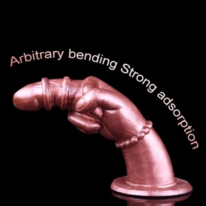 Dildo de fantasía en forma de mano con dedo medio grueso, fuerte ventosa, para masturbación vaginal e inserción anal, juguetes sexuales de silicona unisex - Product Image 2